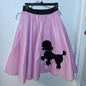 Pink Poodle Skirt Sequin Ribbon 50s Retro Costume